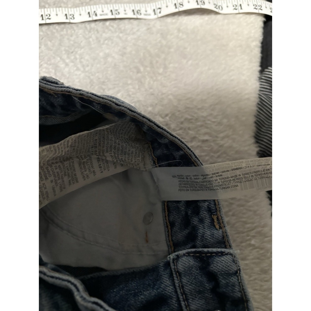 Zara High Waist Women's Blue Wide Leg Denim Jeans Distressed Size 2 26x34 - Picture 8 of 9